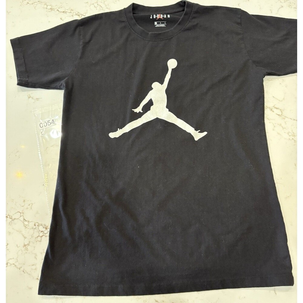 Air Jordan Black Crew Neck Casual Cotton Tee T Shirt Mens Medium L Slim Fit